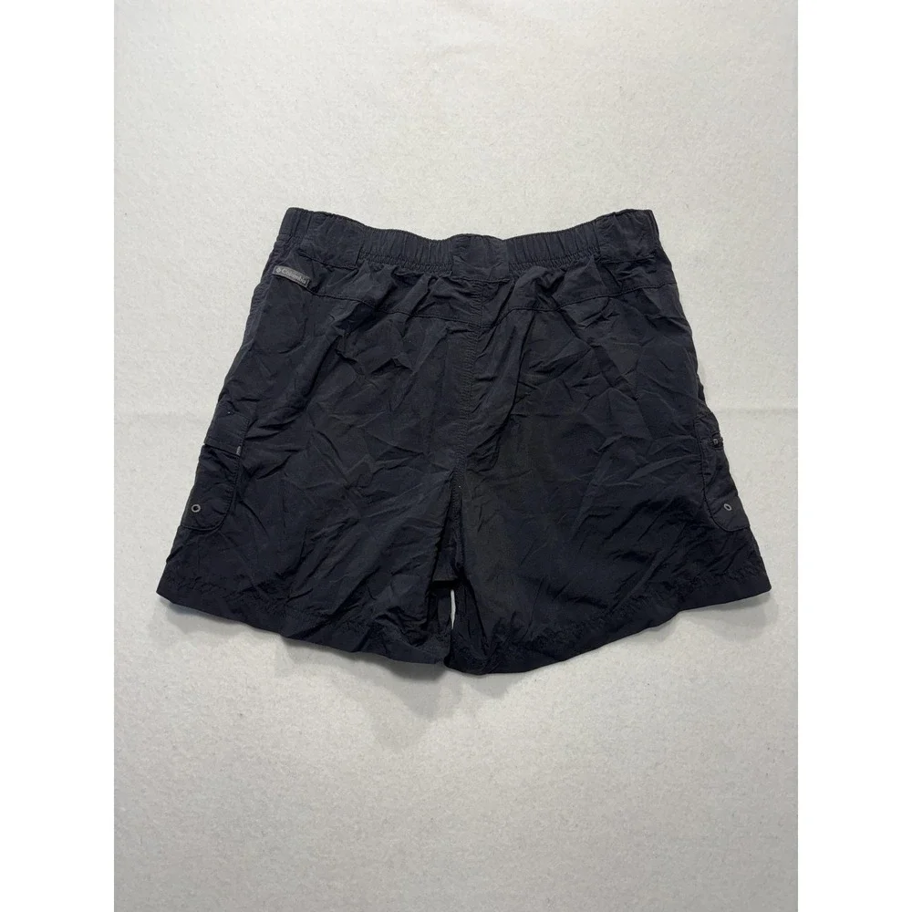 Columbia Swim Trunks Mens Small Black Elastic Waist Lined Pockets Lightweight